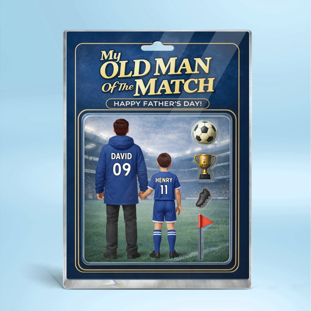 My Old Man Of The Match - Personalised Acrylic Block Plaque - UK Father's Day Gift For Football Dad