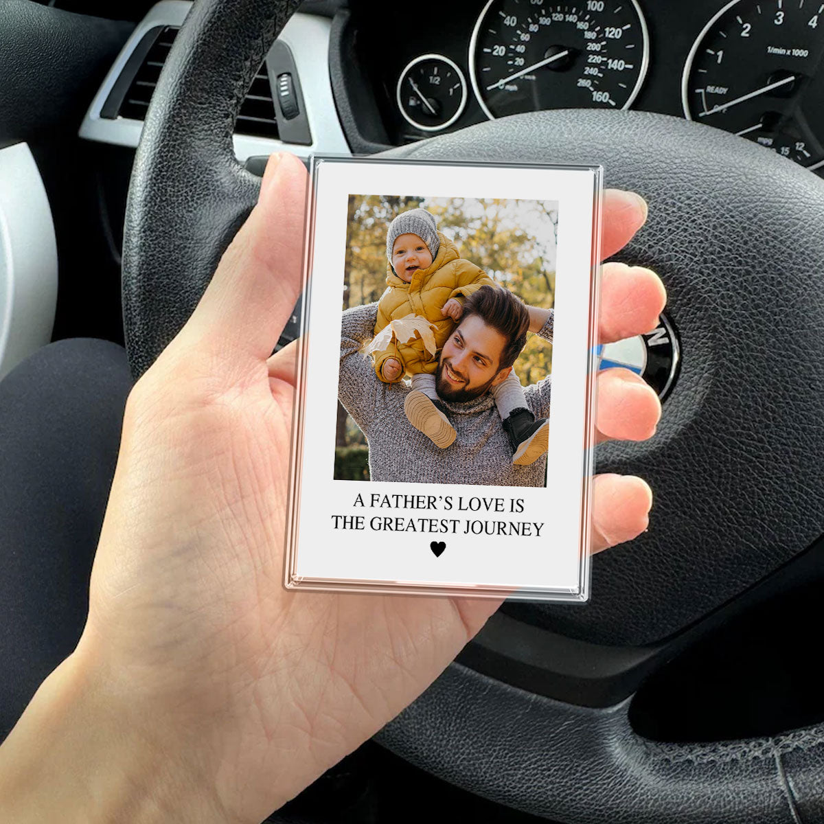 Dad Gifts Custom Photo Car Visor Clip Personalized Father's Day Gift for Him, Unique Gift for Dad from Son, Daughter, Wife, Sentimental Keepsake