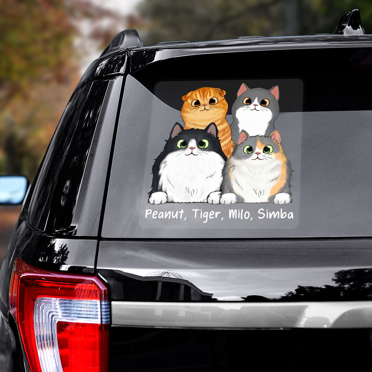 Fluffy Cats Personalized Decal, Gift For Cat Lovers