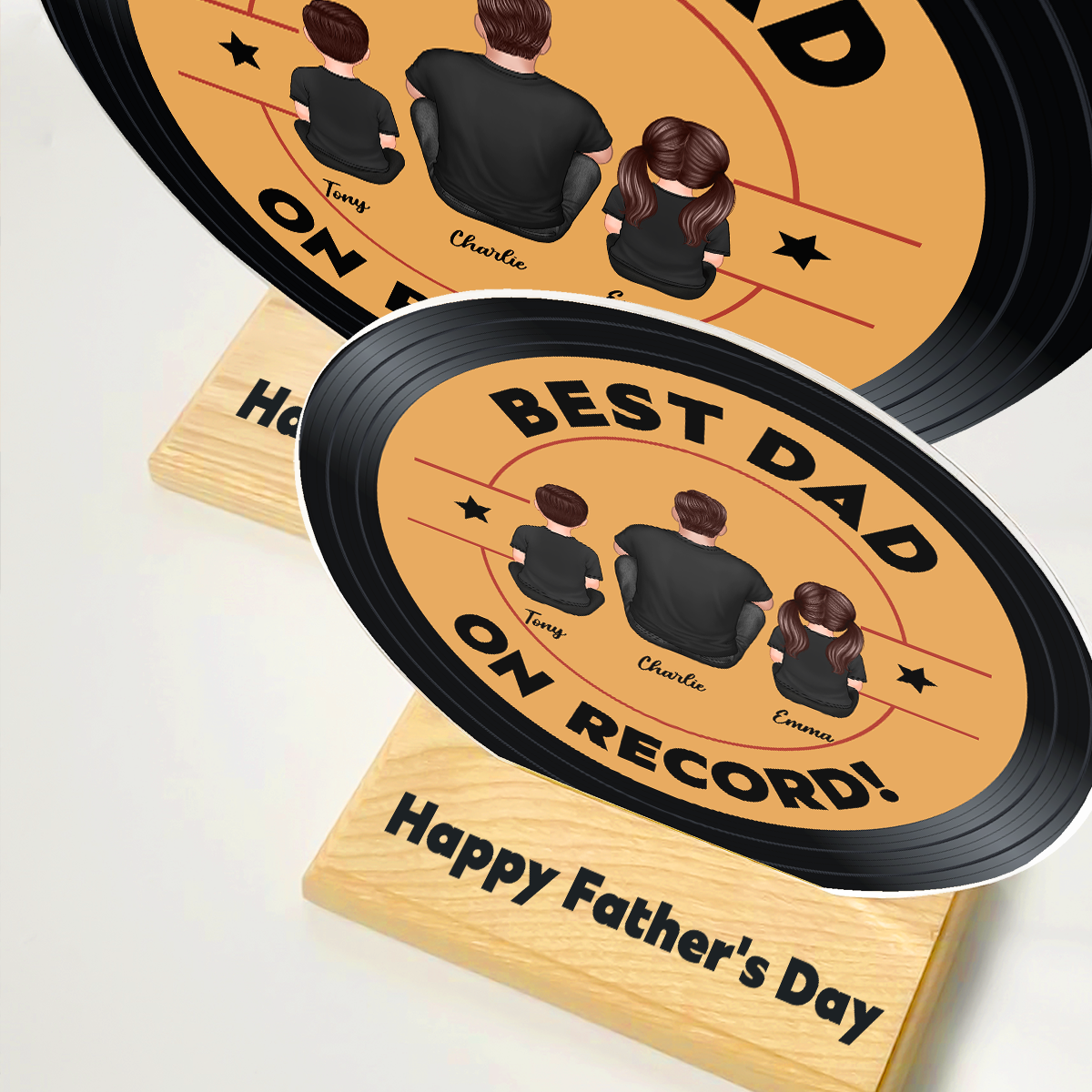 Best Dad Grandpa On Record Personalized Acrylic Record Plaque| Coolest Father's Day Gift For Dad, Grandpa