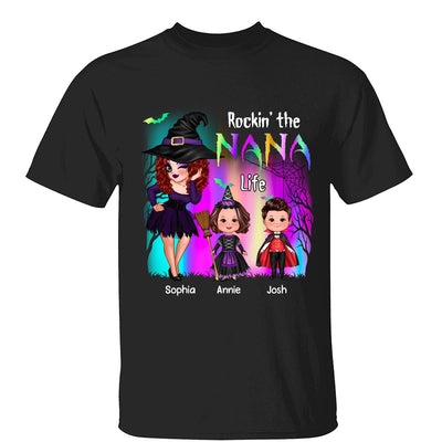 Rockin‘ The Nana Life Halloween Aurora Personalized Shirt