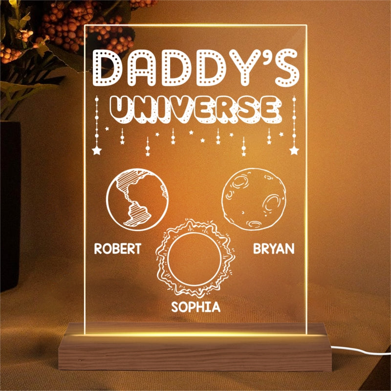 Daddy‘s Universe Personalized Rectangle Acrylic LED Night Light