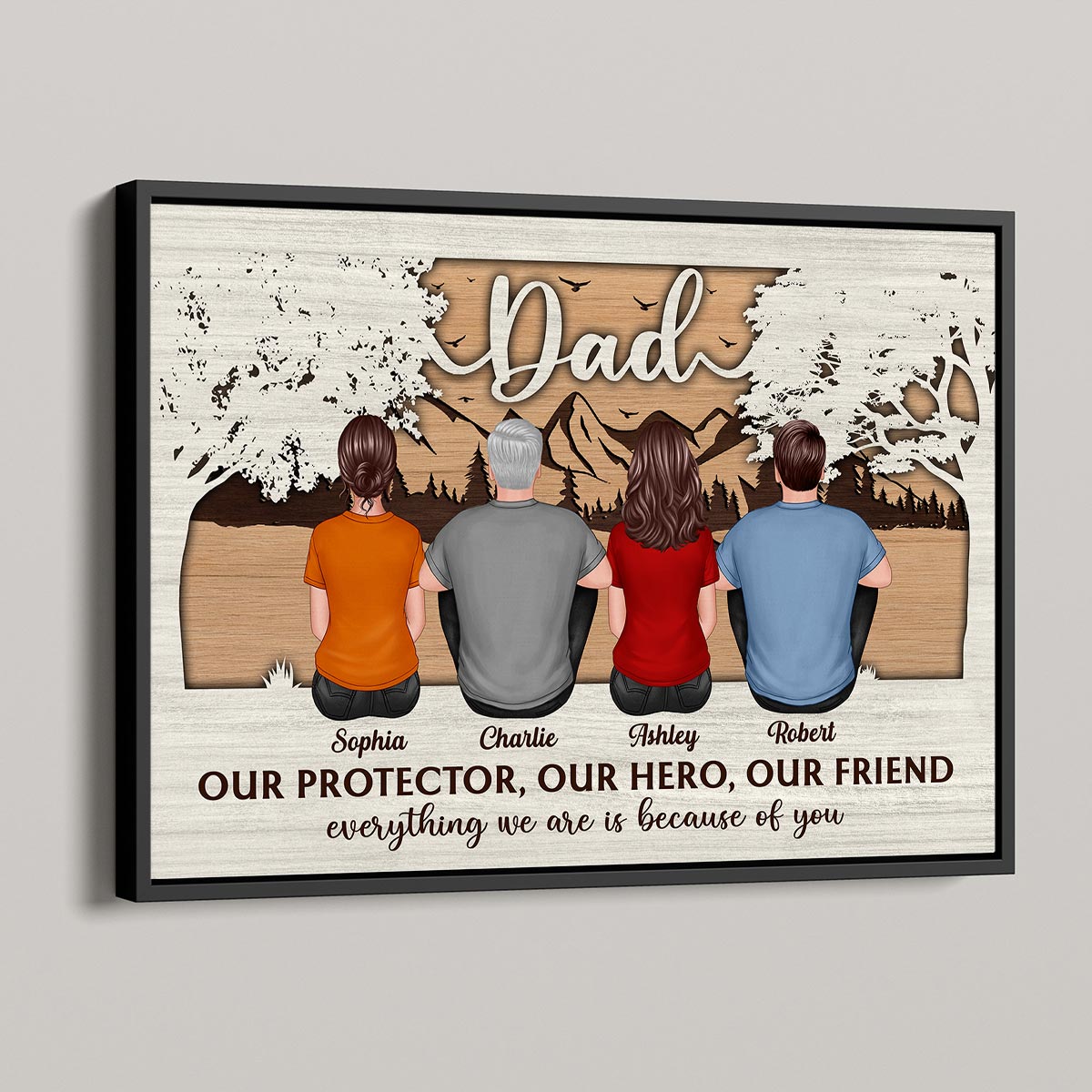 Dad My Protector My Hero My Friend Personalized Horizontal Poster