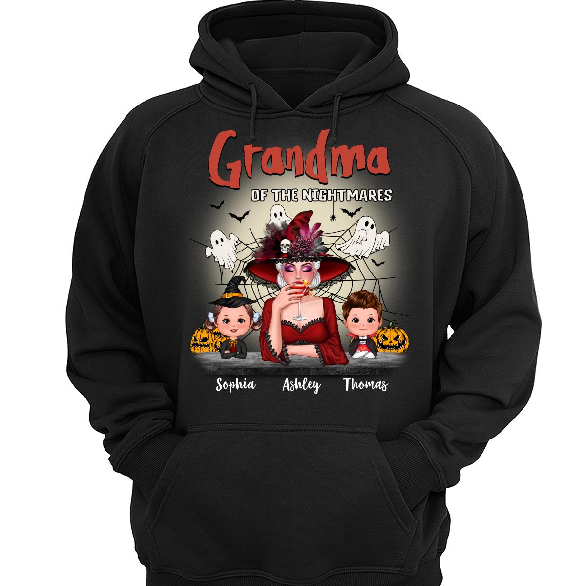 Grandma Mom Of Nightmare Woman And Kids Personalized Halloween Shirt