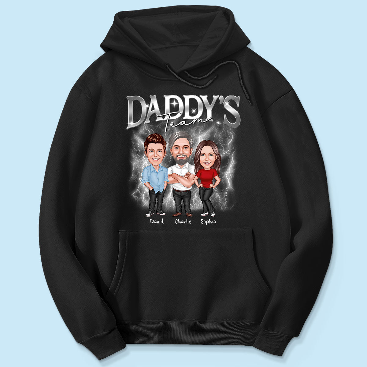 Caricature Daddy's Team Bootlegs Personalized Shirt, Father's Day Gift For Husband, For Dad