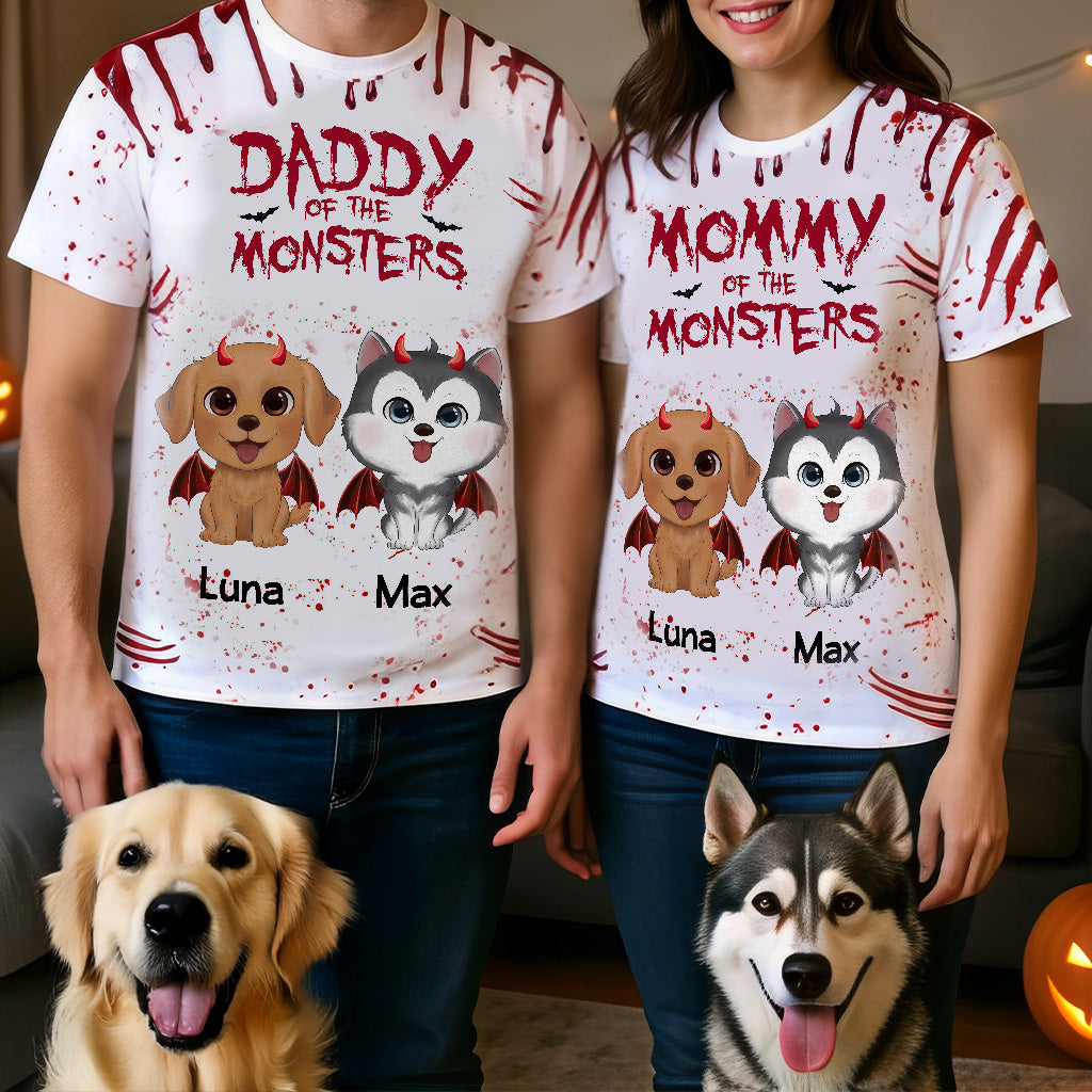 Halloween Mommy Daddy Of The Monsters Dogs Personalized Shirt, Halloween Costume For Dog Lovers, Dog Mom, Dog Dad