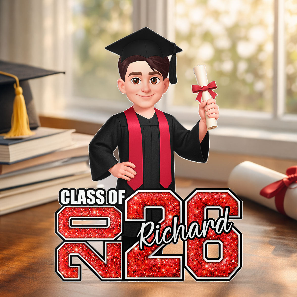 Senior Graduation Gift 2026 Glitter Effect - Personalized Acrylic Block Plaque - Graduation Gift For Seniors, Daughter, Son, Grandkids