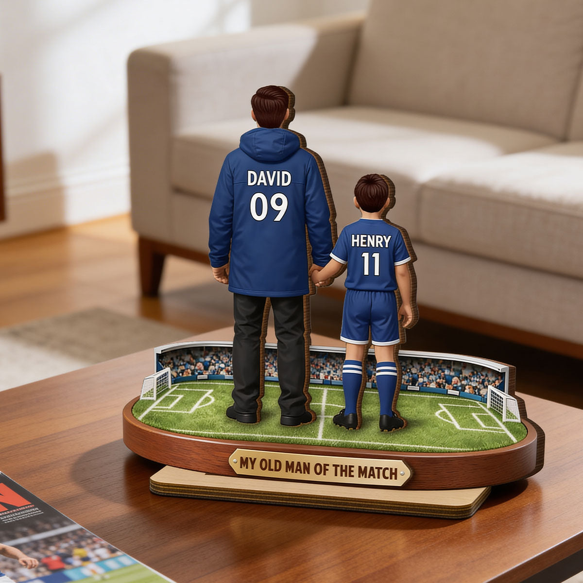 My Old Man Of The Match - Personalised 2-Layered Wooden Plaque - UK Father's Day Gift For Football Dad