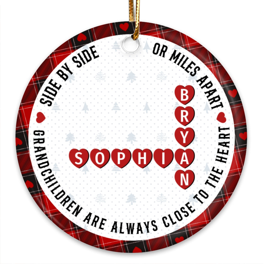 The Love Between A Grandma And Her Grandkids Is Forever, Crossword Puzzle Personalized Ceramic Ornament