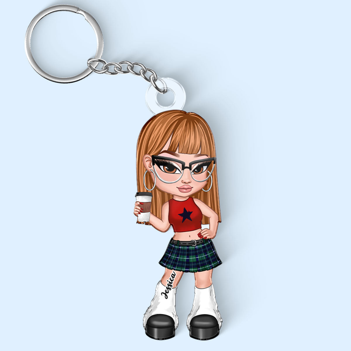 Y2K Fashion Girl Personalized Acrylic Keychain