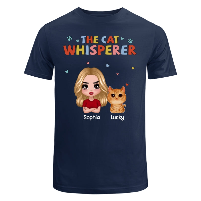 Colorful Text The Cat Whisperer Watercolor Cute Cats Personalized Shirt