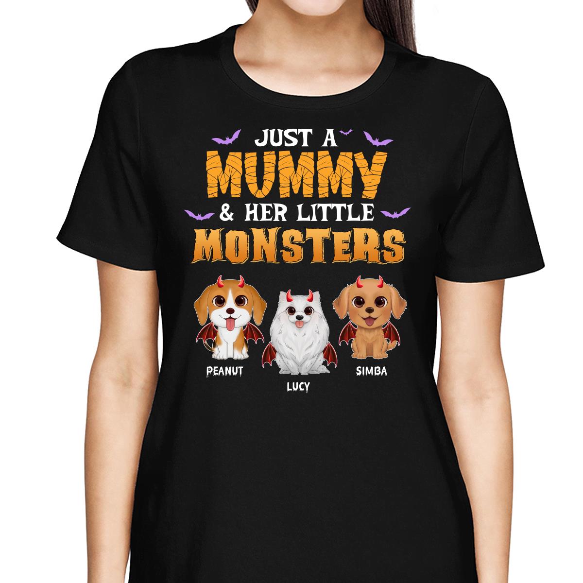 Mummy And Little Monsters Dogs Halloween Personalized Shirt