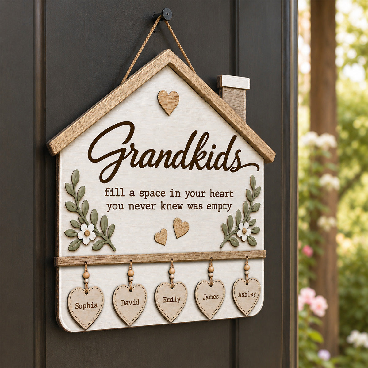 Grandma & Grandpa's House Where Love Grows 2D Flat Printed - Personalized Wooden Sign - Home Decor For Grandparents