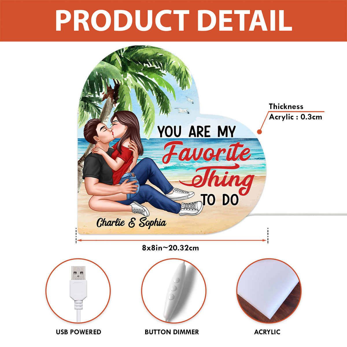 Sexy Couple Kissing Valentine‘s Day Gift Personalized Light Box