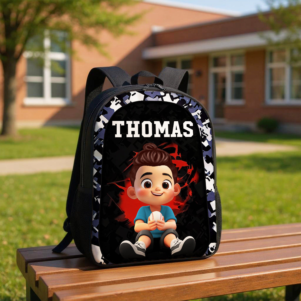 Sports Backpack for School Boy Girl, Custom Back to School Kids Backpack