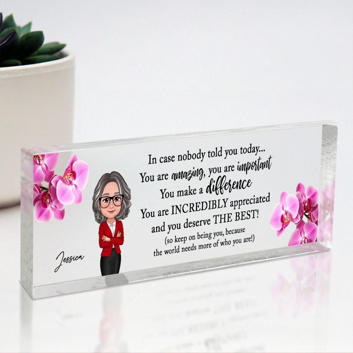 You Are Incredibly Appreciated Coworker Colleagues Affirmations Personalized Acrylic Desk Name Plate, Teacher Appreciation Gift, Retirement Gift For Coworkers, Boss, Teachers