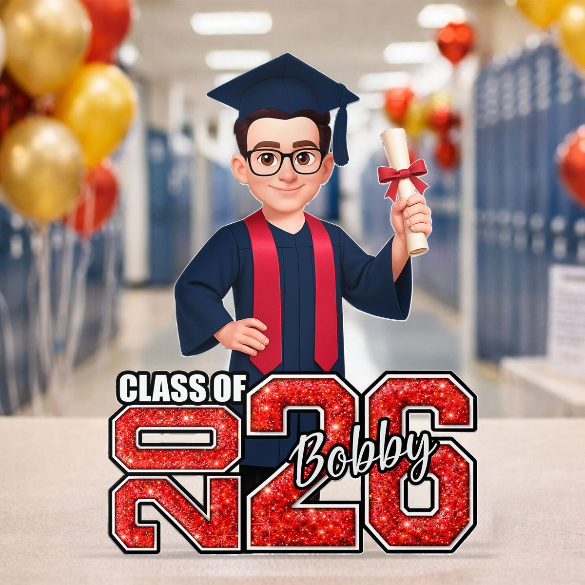 Senior Graduation Gift 2026 Glitter Effect - Personalized Acrylic Block Plaque - Graduation Gift For Seniors, Daughter, Son, Grandkids