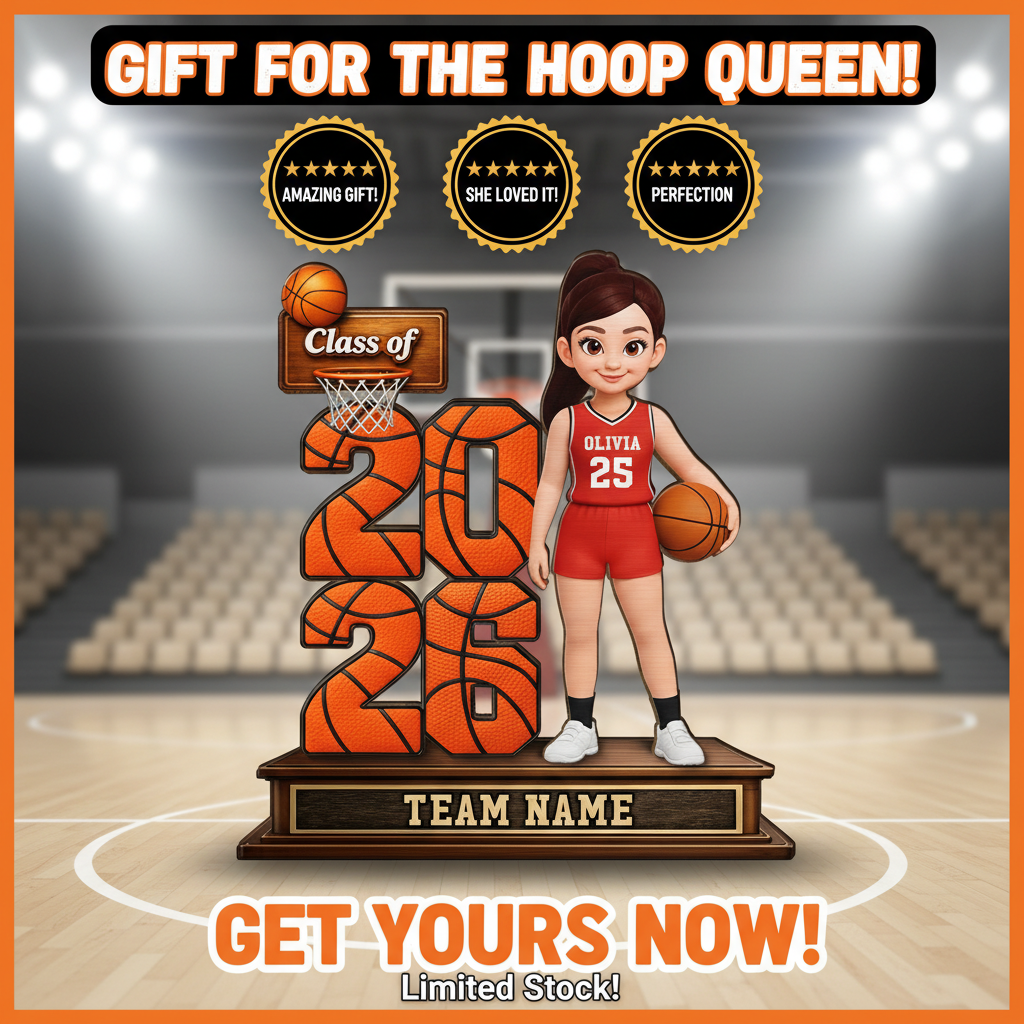 Basketball Senior Class Of 2026 2027 - Personalized 2-Layered Wooden Plaque - Graduation Gift For Son, Daughter