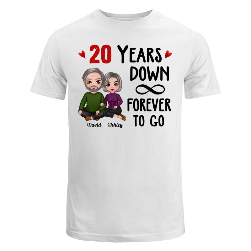 Many Years Down Forever To Go Couple Embracing Anniversary Gift Personalized Shirt