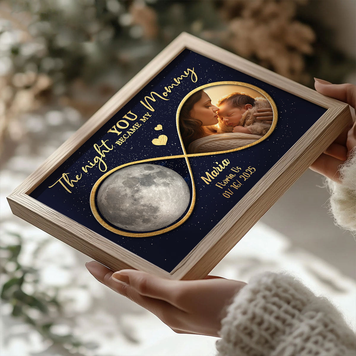 Moon Phase The Night You Became My Mommy Personalized Poster