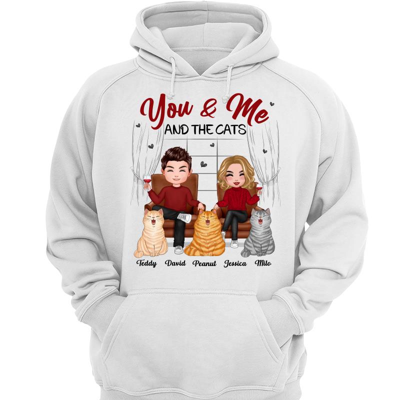 Couple And Cats Sitting Personalized Shirt