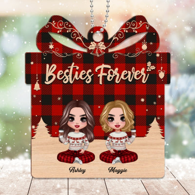 No Greater Gift Than Sisters Besties Gift Box Shaped Personalized Wooden Ornament