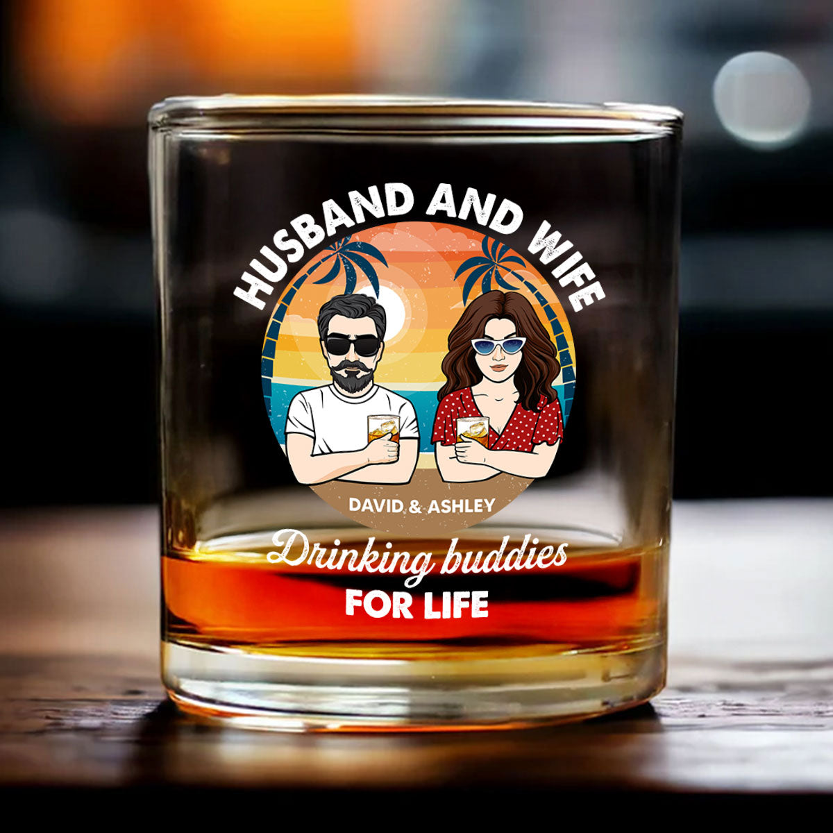 Husband And Wife Drinking Buddies for Life Personalized Wine Glass, Gift for him, Gift for her