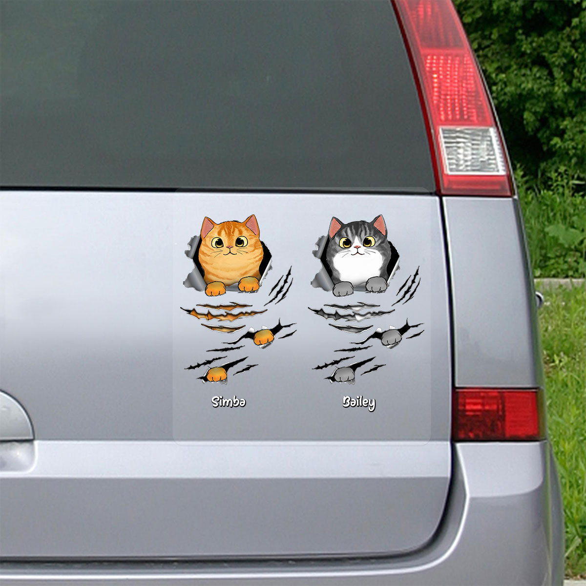 Fluffy Cat Scratch Cat Lover Decor Personalized Decal