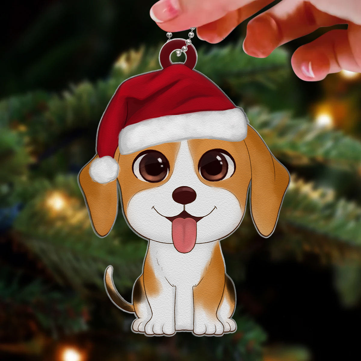 Watercolor Cute Dogs Christmas Personalized Acrylic Ornament