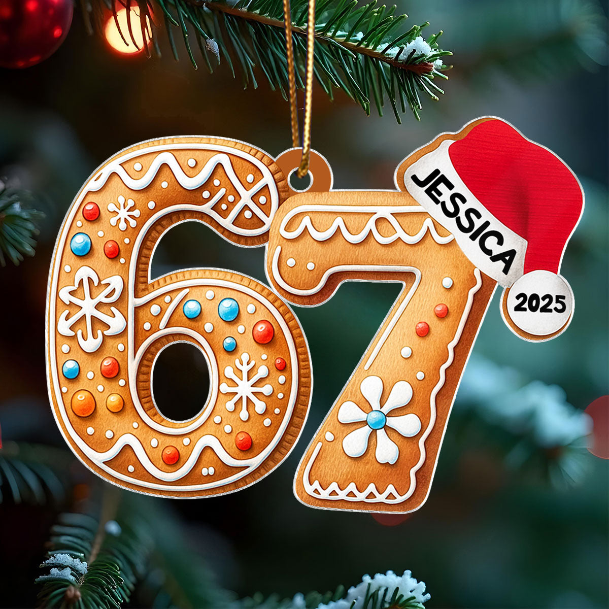 Custom Six Seven - Personalized Acrylic Ornament - Teen Slang Funny Tree Decor, Funny Teen Grandkid Gift