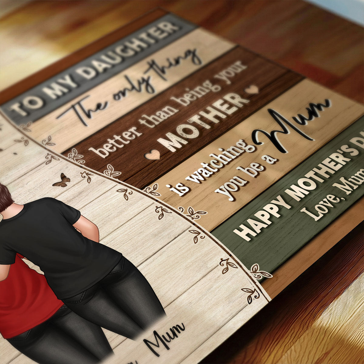 Vintage To My Daughter From Mum Happy Mother's Day - Personalised Poster - Mother's Day Gift For Daughter