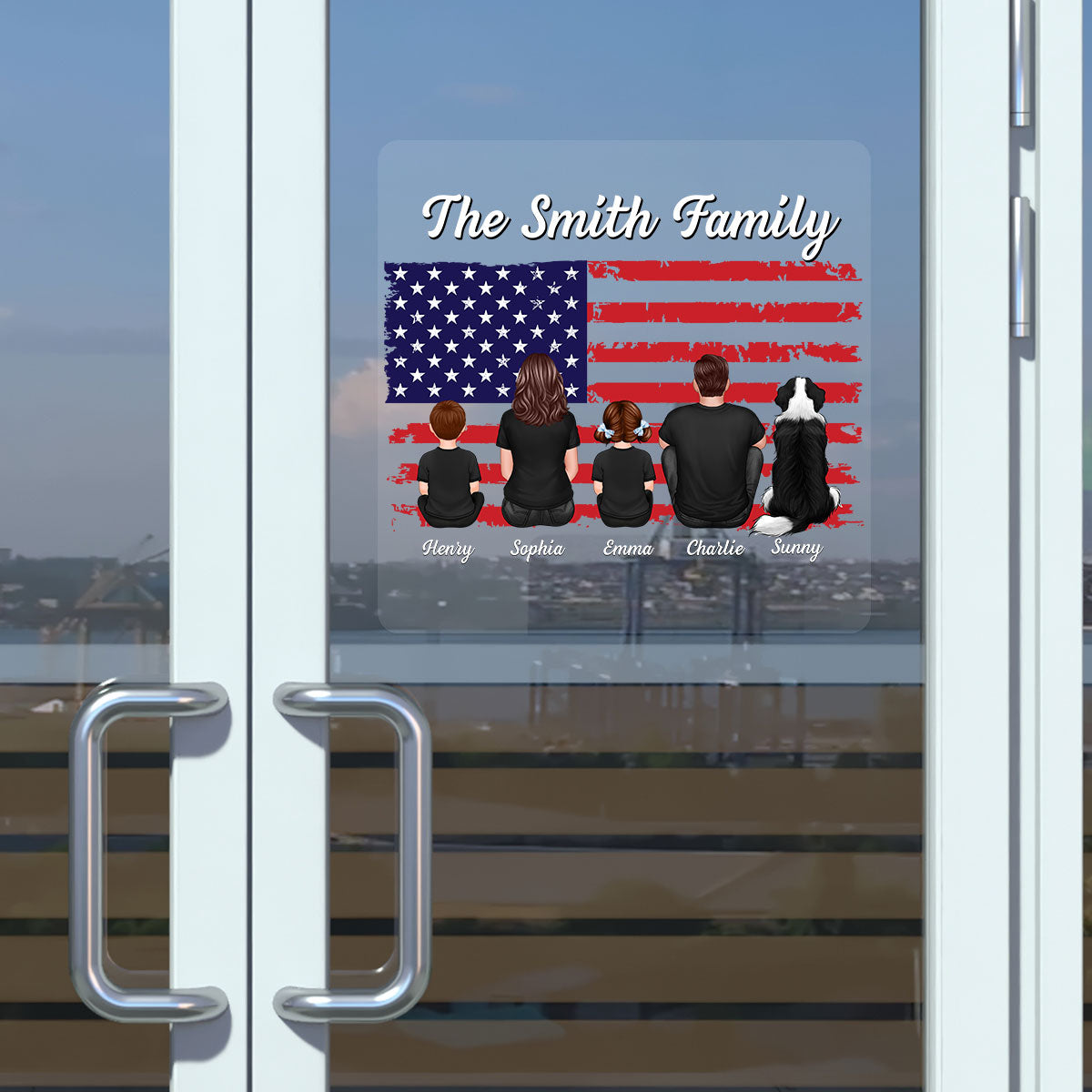 American Family Decor On Car Fridge Window Personalized Decal