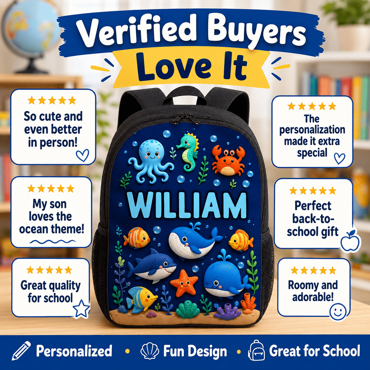 Trending Animal for Boys Girls - Personalized Backpack - Back to School Backpack for Kids