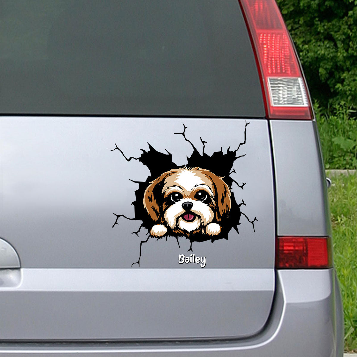 Funny Dog Decor On Car Fridge Window Personalized Decal