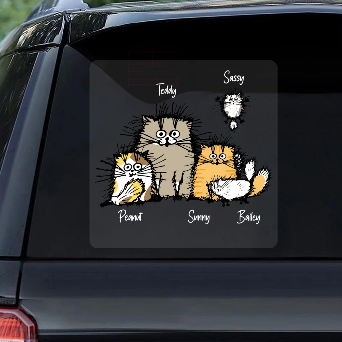 Cute Funny Cats Personalized Decal, Gift For Cat Lovers