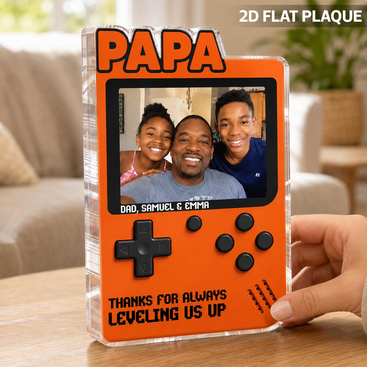Retro Game Console Custom Photo - Personalized Acrylic Block Plaque - Father's Day Gift For Gamer Husband, Dad, Grandpa