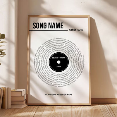 Custom Vinyl Lyrics, Personalised Music Poster, Customizable Music Gift, Anniversary Gift, Music Gift, Wedding Song Dance