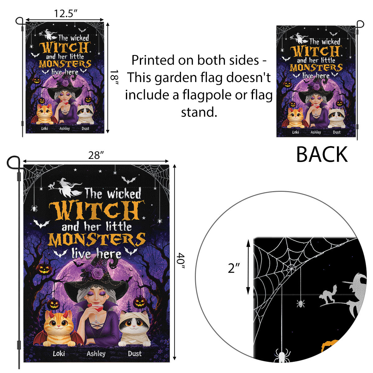 Trending Halloween Theme Cat Mom Witch - Personalized Garden Flag - Halloween Gift For Cat Lovers