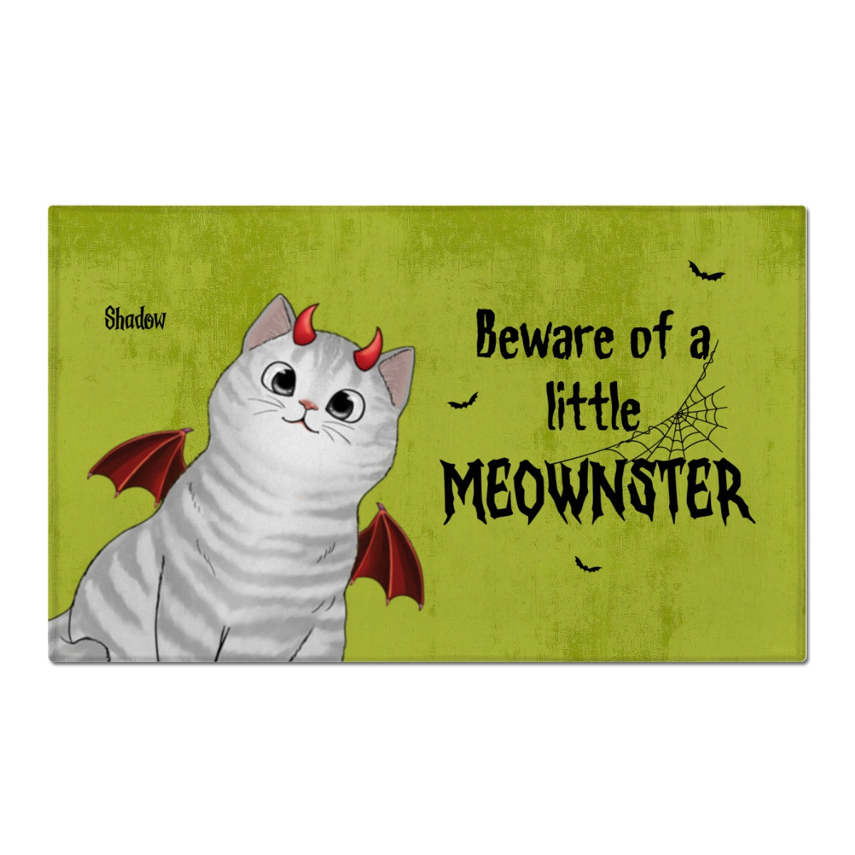 Peeking Halloween Cats Spooky Vibe Personalized Doormat