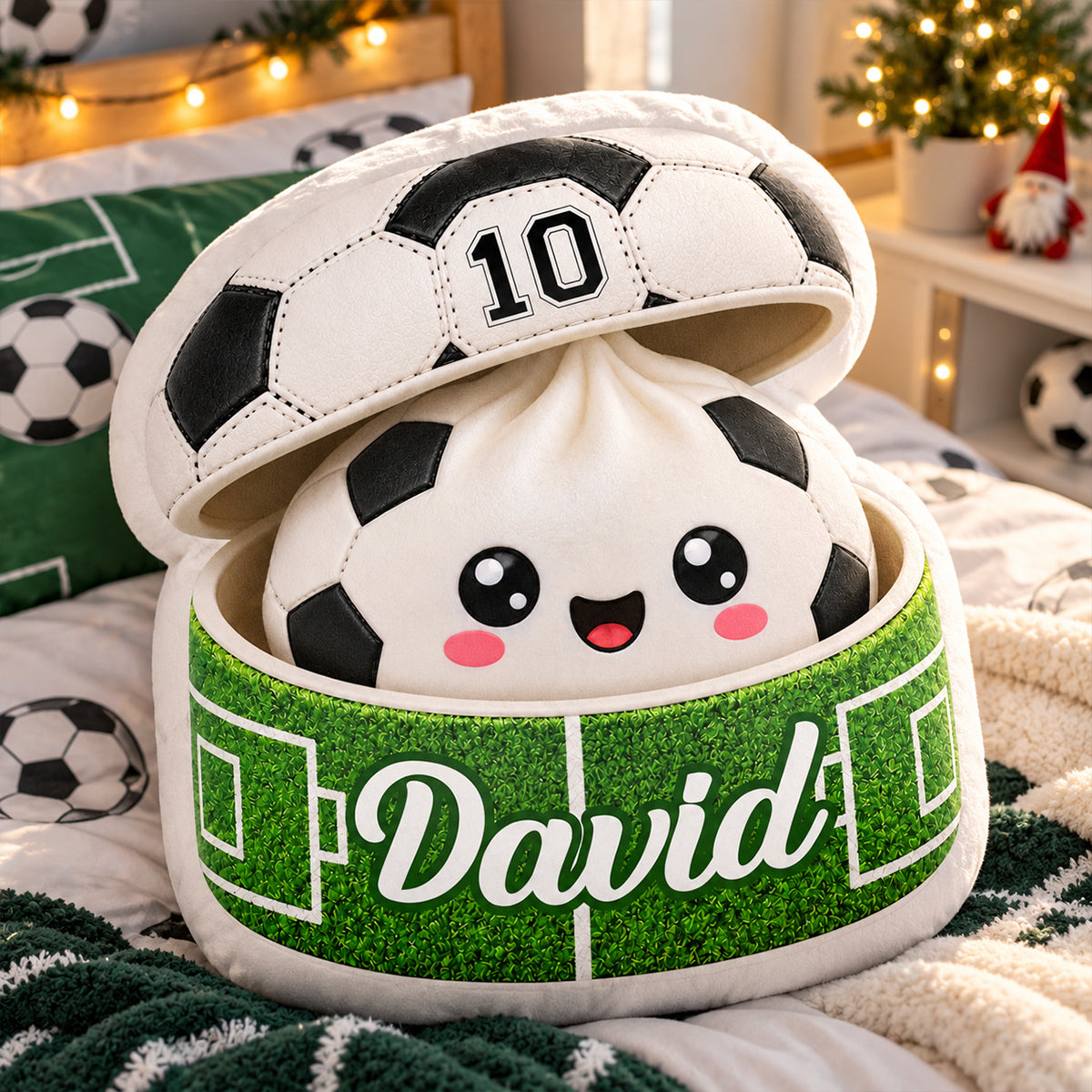 Custom Soccer Dumpling Squishy Style - Personalized Custom Shaped Pillow - Christmas Gift for Daughter, Son, Grandkids