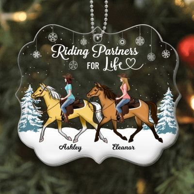 Riding Partners For Life Horses Besties Personalized Acrylic Ornament