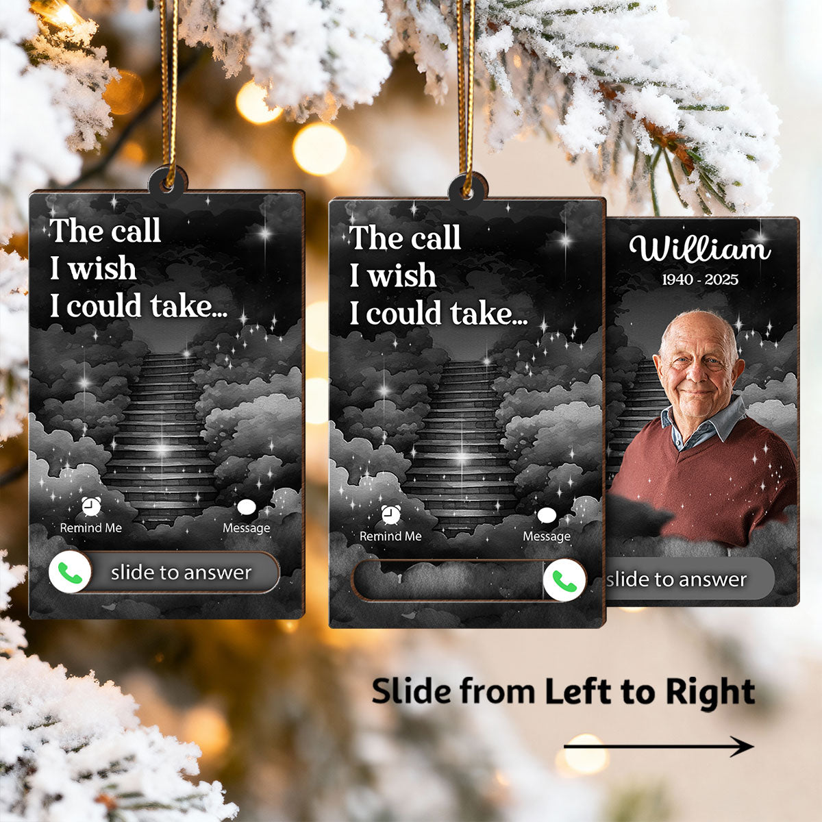 The Call I Wish I Could Take Custom Photo - Personalized Slider Ornament - Remembrance Keepsake