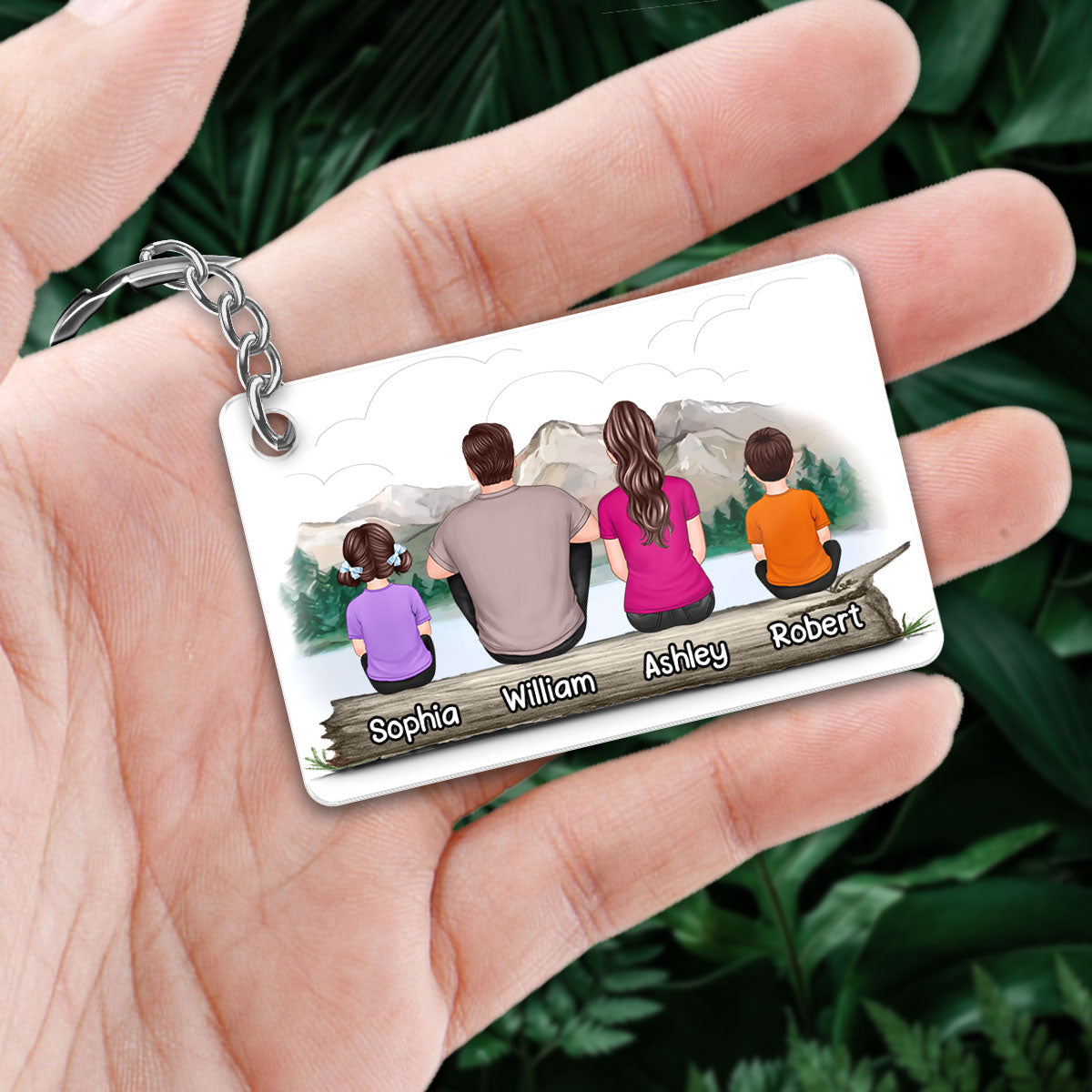 Making Memories Camping Family Couple Kids Dog Cat Personalized Acrylic Keychain