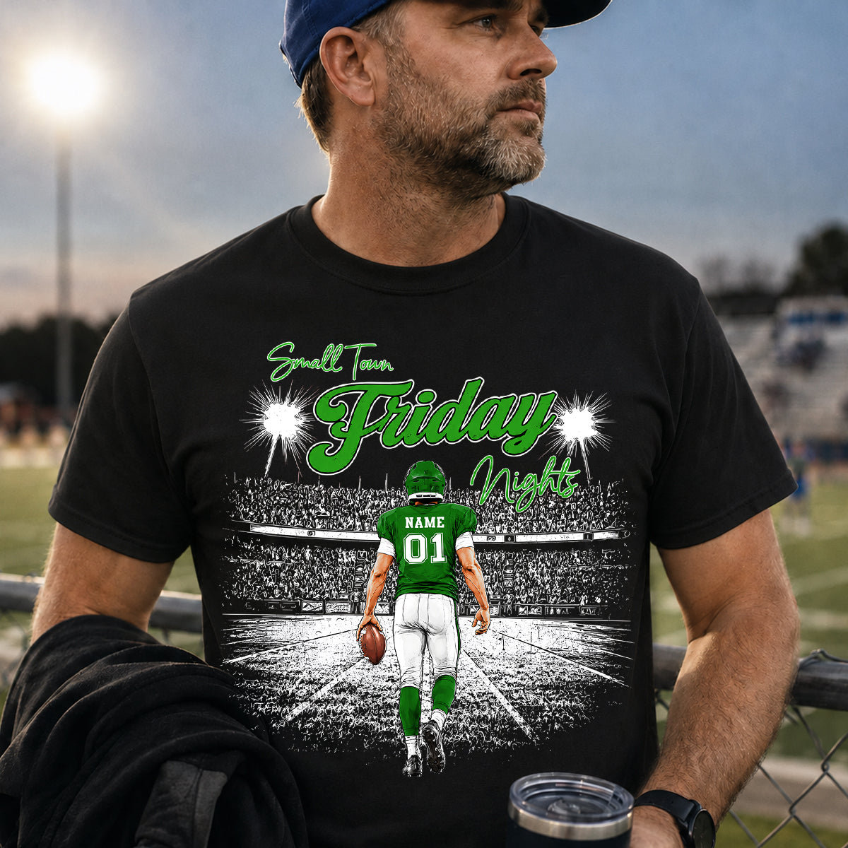 Small Town Friday Night Lights - Personalized Shirt - Game Day Season