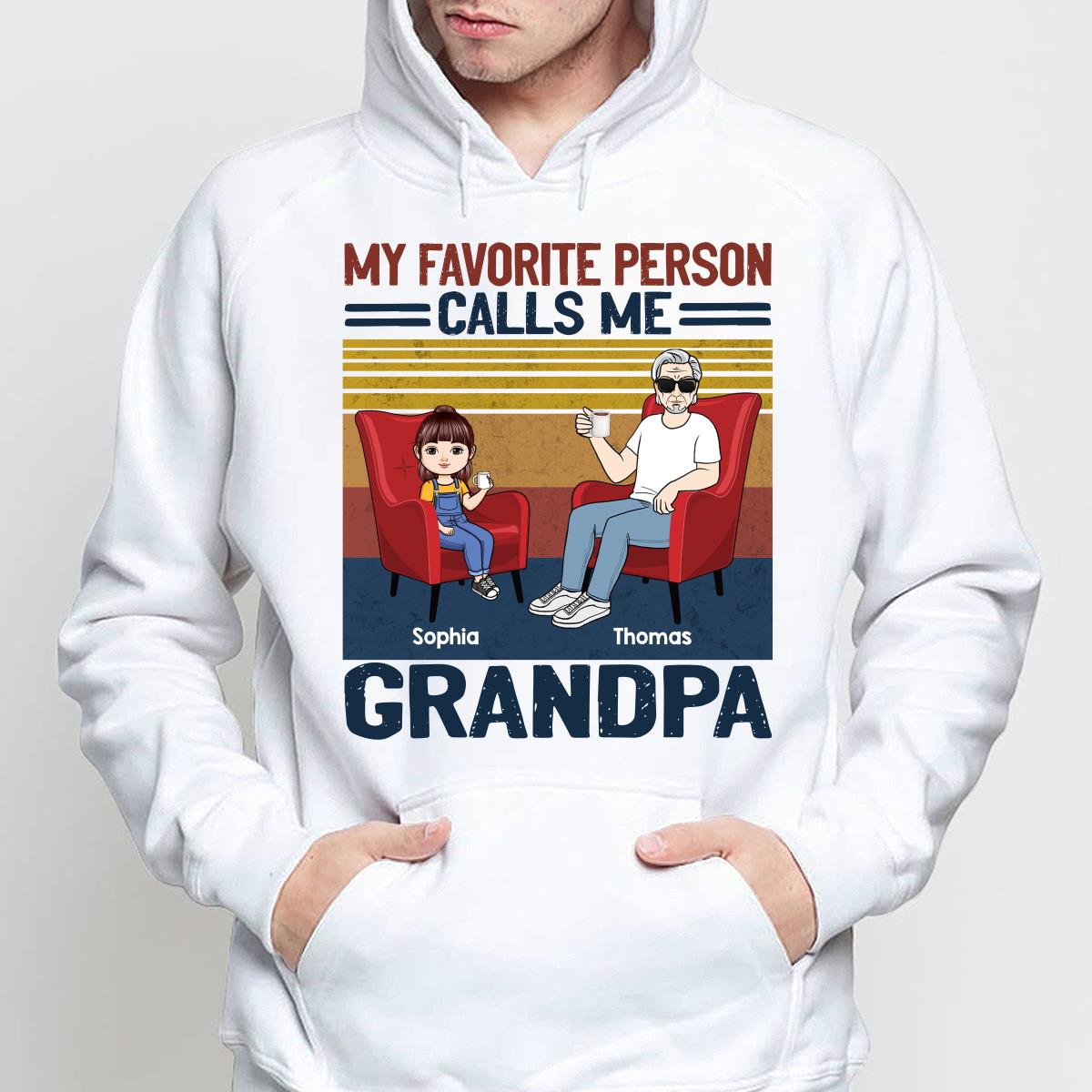 My Favorite People Call Me Dad Grandma Sitting Man Kids Personalized Shirt