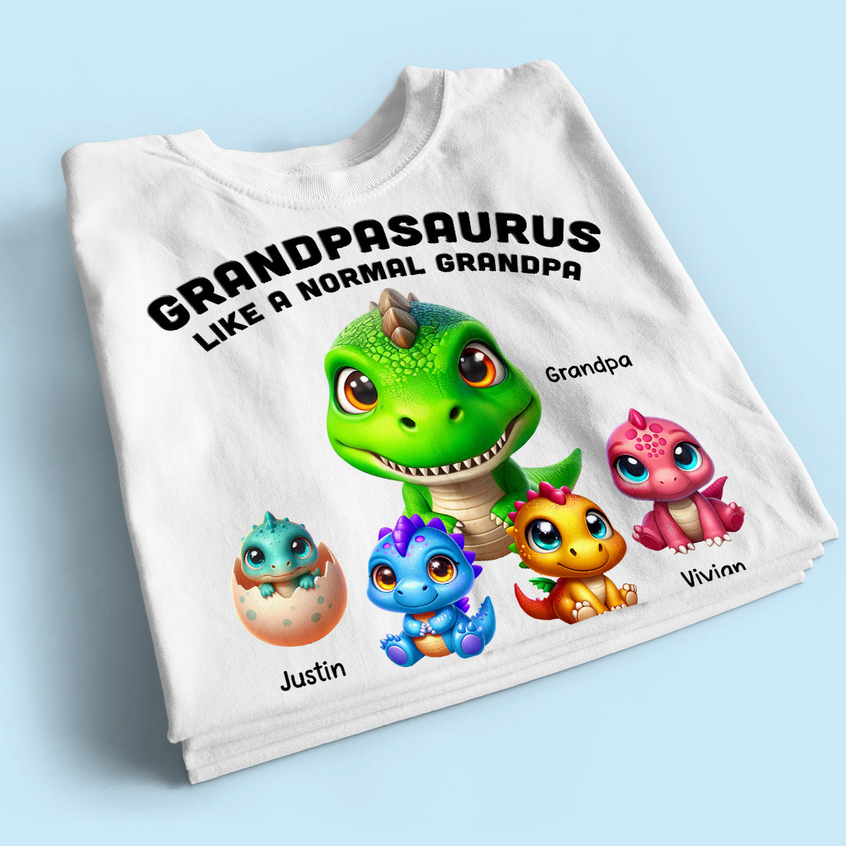 Daddysaurus Grandpasaurus 3D Dinosaurs Personalized Shirt