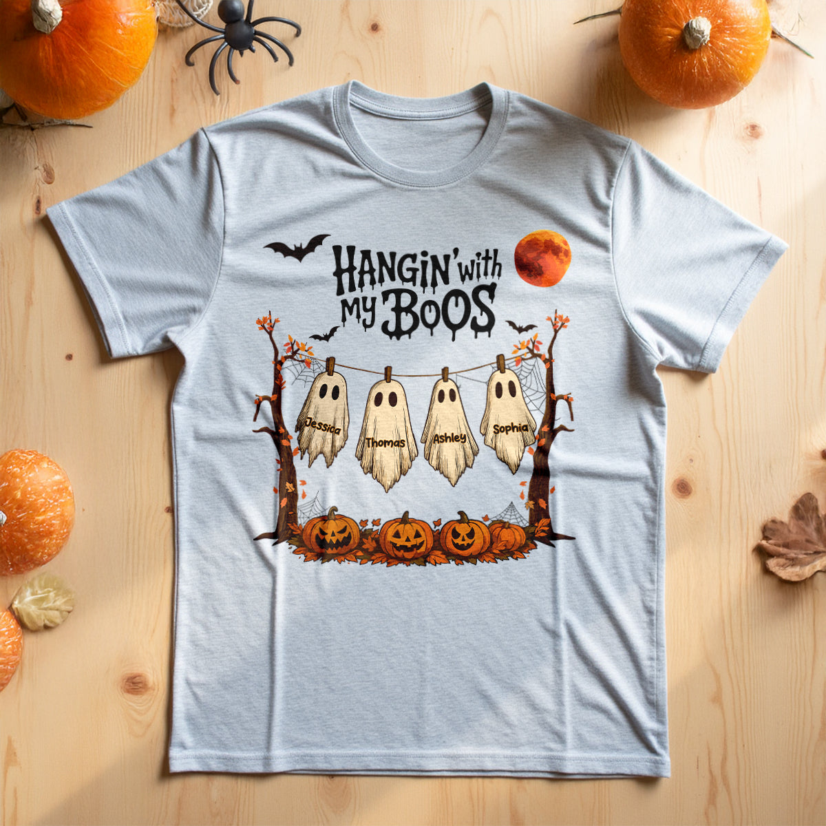Hangin' With My Boos Halloween Personalized Shirt, Gift For Grandma