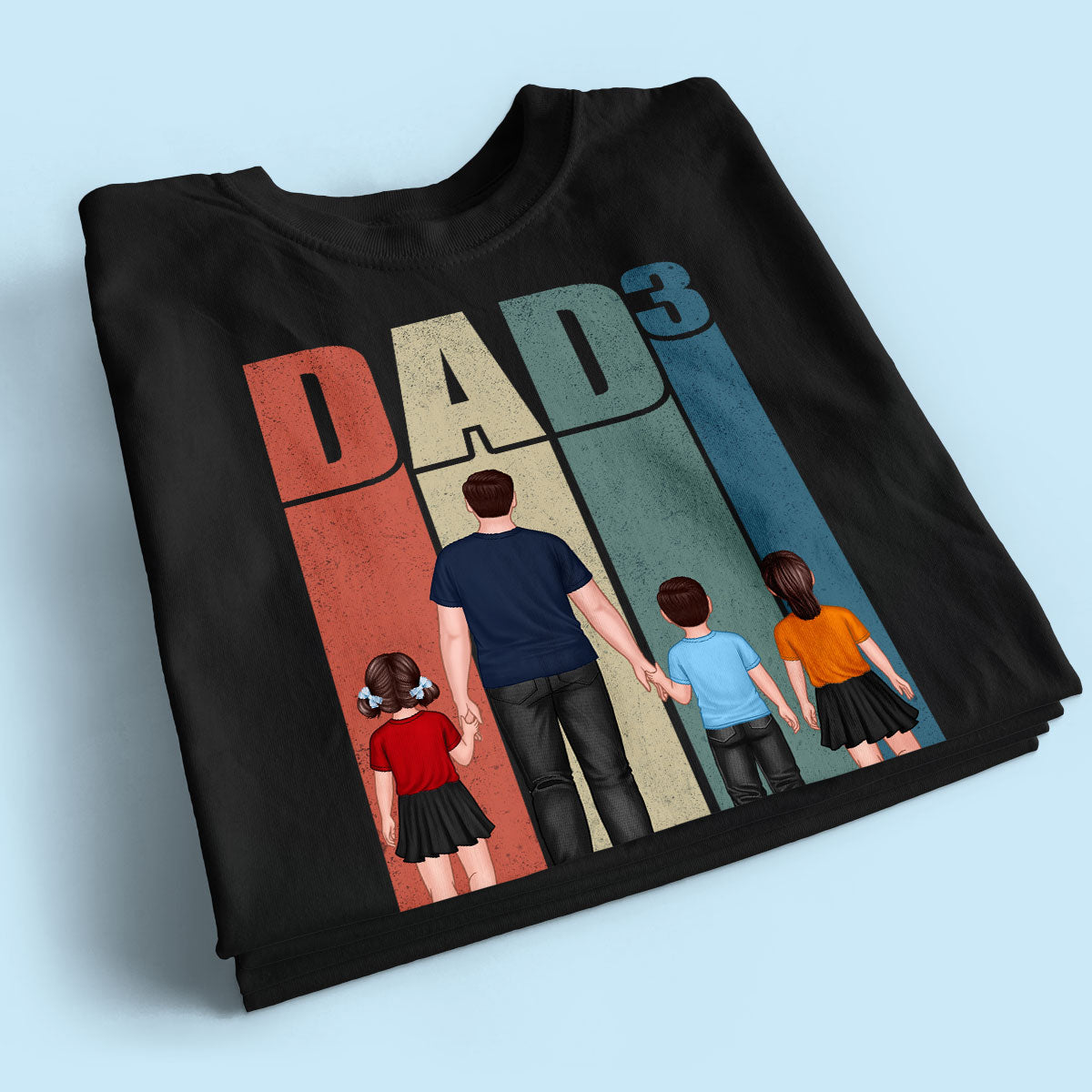 Walking Dad Retro Letters Frame Personalized Shirt