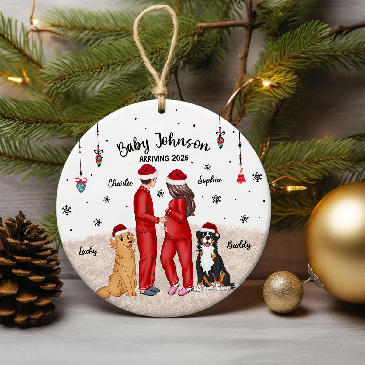 Expecting Parents Christmas Pregnancy - Personalized Ornament - New Mom Gift, Expecting Parent Gift