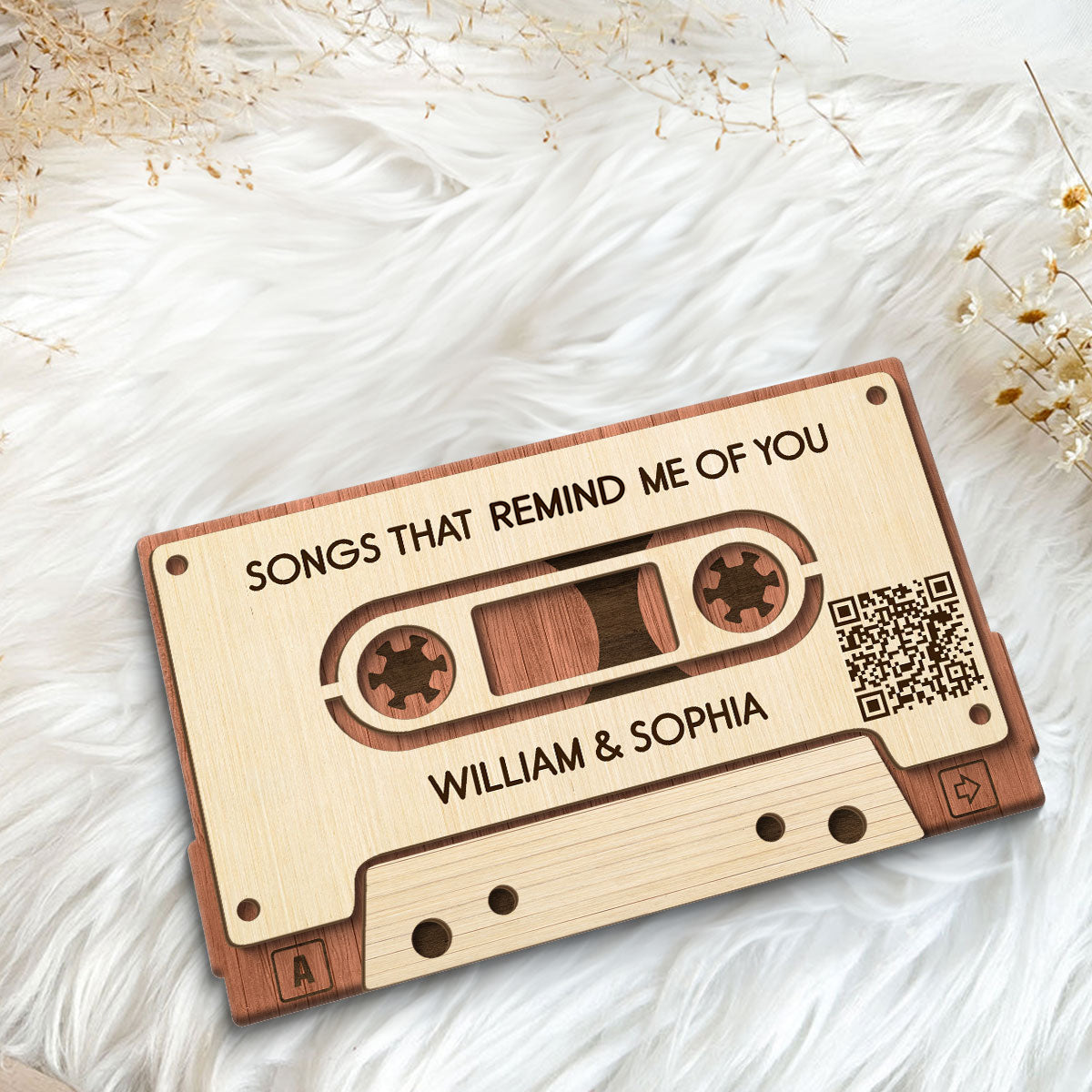 Couple Favorite Playlist Mixtape QR Code Anniversary Gift Valentine‘s Day Gift Personalized 2-Layer Wooden Plaque